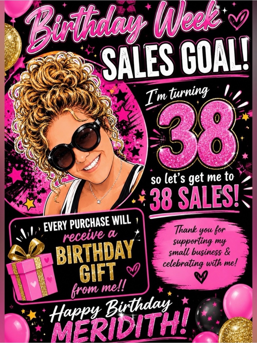 Birthday giveaway free shipping and surprise gift